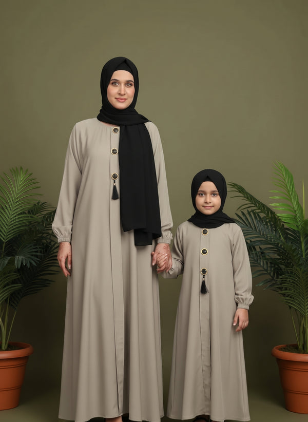 3 Button Abaya Mommy & Me Abaya set