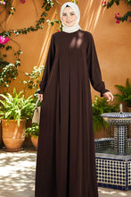 chocolate brown women platted abaya