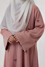 Kids bow abaya-dusty pink