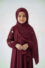 kids fruity sleeves embroidery abaya                                                                                                                                         kids fruity sleeves abaya