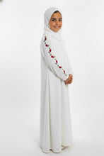 Petal Line Embroidery Kids Abaya