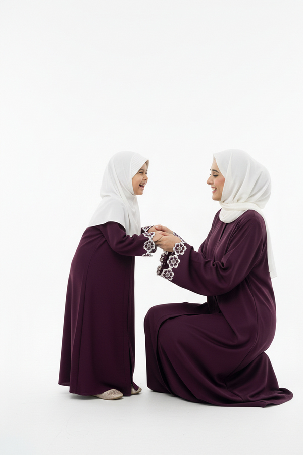 Deep purple abaya Mommy & Me Abaya Set