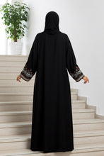 Classic Black Petal Embroidery Abaya