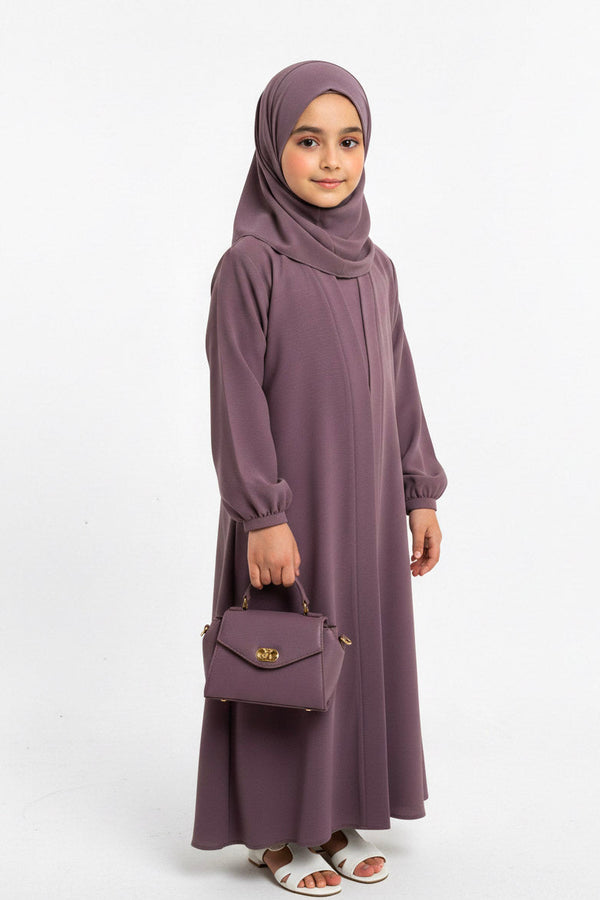 kids basic abaya-muava pink