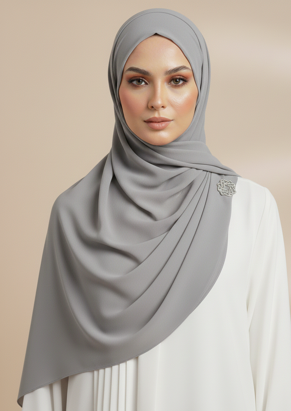 Moonlight Grey chiffon Hijab