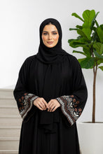 Classic Black Petal Embroidery Abaya