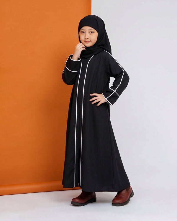 Kids Double piping Abaya