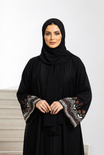 Classic Black Petal Embroidery Abaya