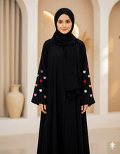 kids Multi Color sleeves heartline abaya