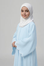 Sleeves scalloped embroidery kids abaya