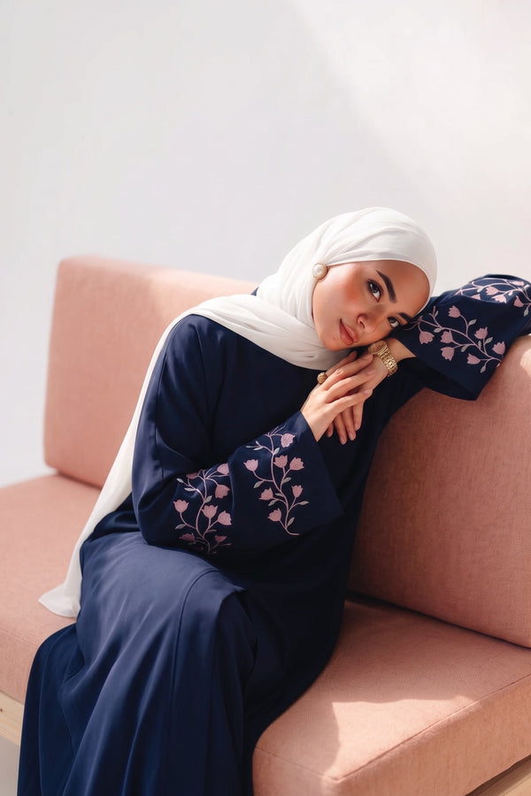 Floral sleeves Embroidry abaya
