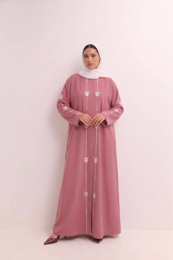 Embroidered Maroon Abaya