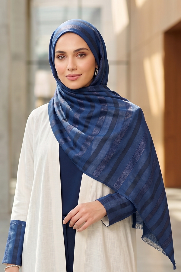 *Blue strip hijab