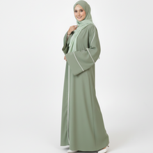 Sage Serenity Contrast Abaya