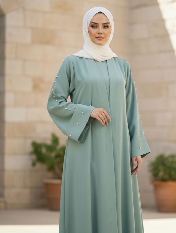 Divine Pearl Drape women abaya