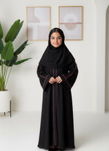 Black Abaya with Pink Trim