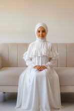Kids white frill abaya