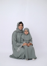 Elegant Mommy & Me Matching sleeves Embroidry abaya