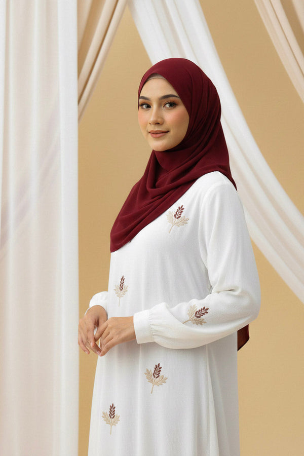 Ivory Fern Embroidered Abaya