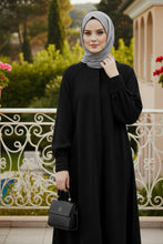 Plain Black sleeves plated abaya