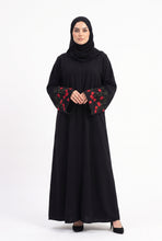 Crimson Bloom Emb Abaya
