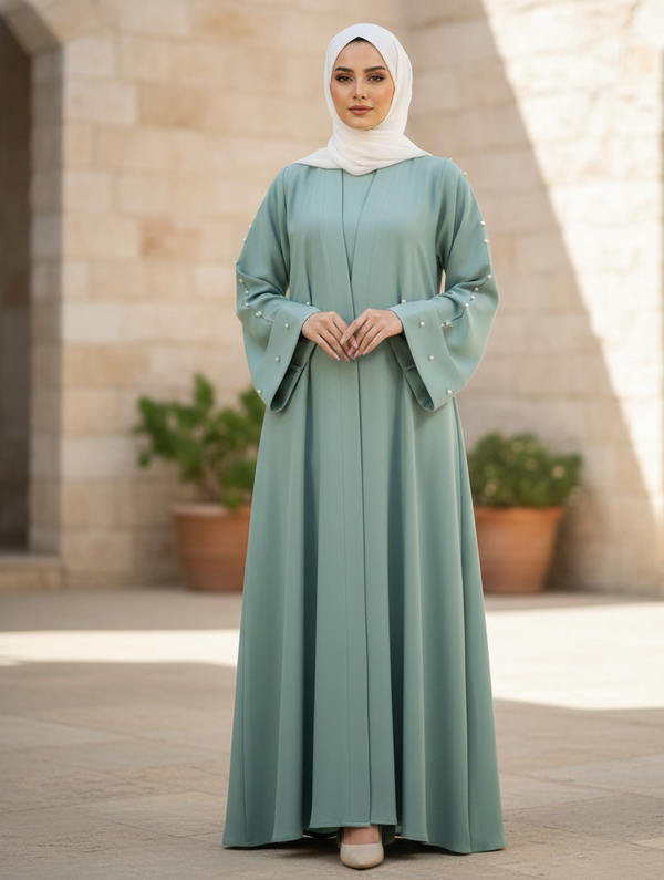 Divine Pearl Drape women abaya