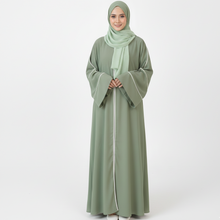 Sage Serenity Contrast Abaya