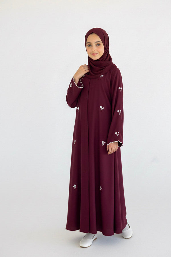 Scarlet Grace with Ivory Threads Kids Abaya