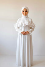 Kids white frill abaya