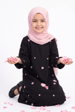 Black Petal kids abaya