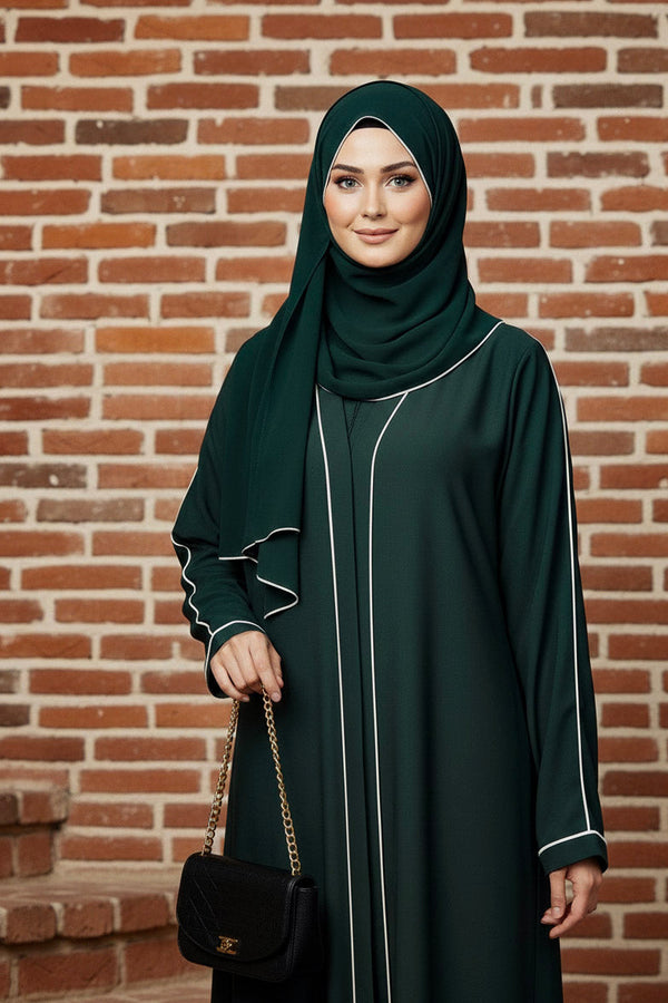 Emerald women piping abaya