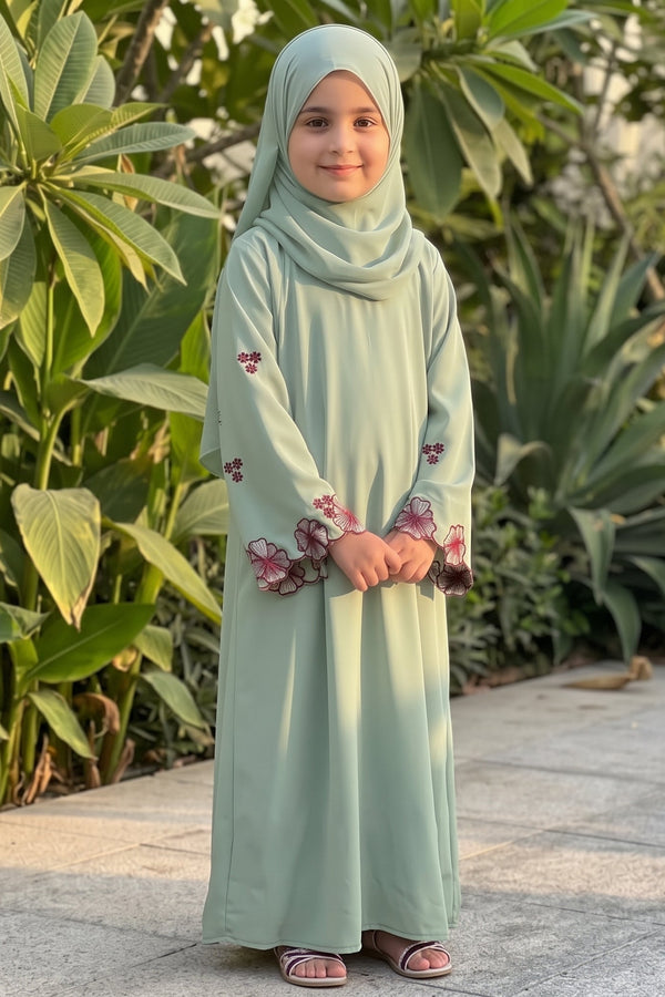 Kid Flower Sleeve abaya