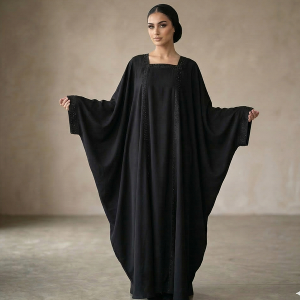Black Stone Kaftan abaya