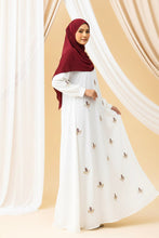 Ivory Fern Embroidered Abaya