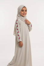 Petal Line Embroidery Kids Abaya