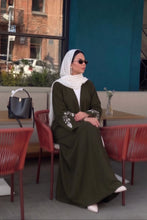Floral Elegance Mehroon Embroided Abaya.- 60