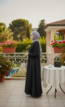 Plain Black sleeves plated abaya