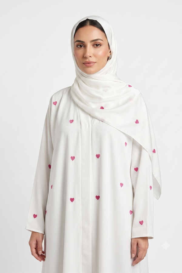 *Women Heart Embroidery abaya