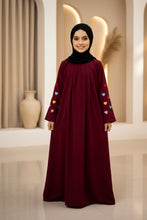 kids Multi Color sleeves heartline abaya