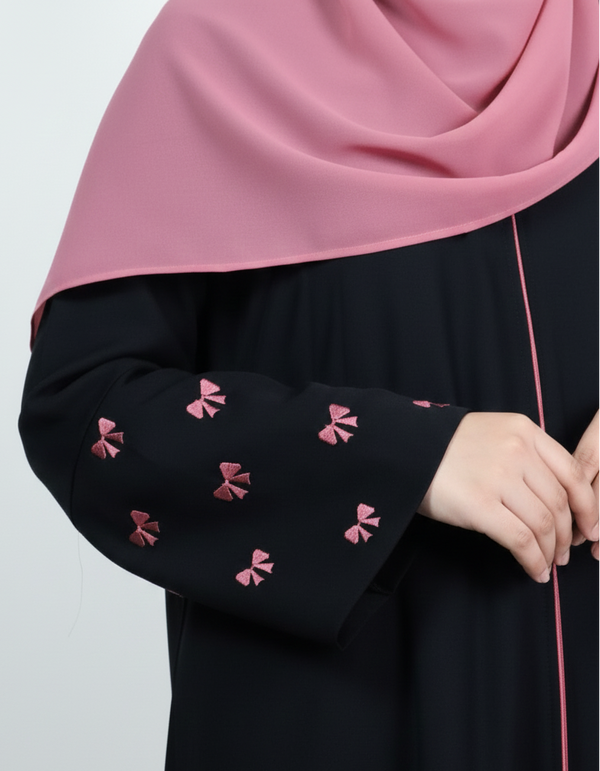 Blush Bow Abaya