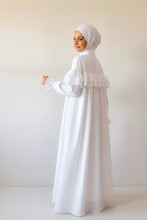 Kids white frill abaya