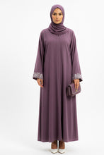 Floral Touch cuff Embroidery Abaya