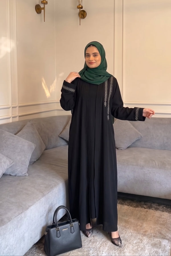 Noor Embroidered Black Abaya