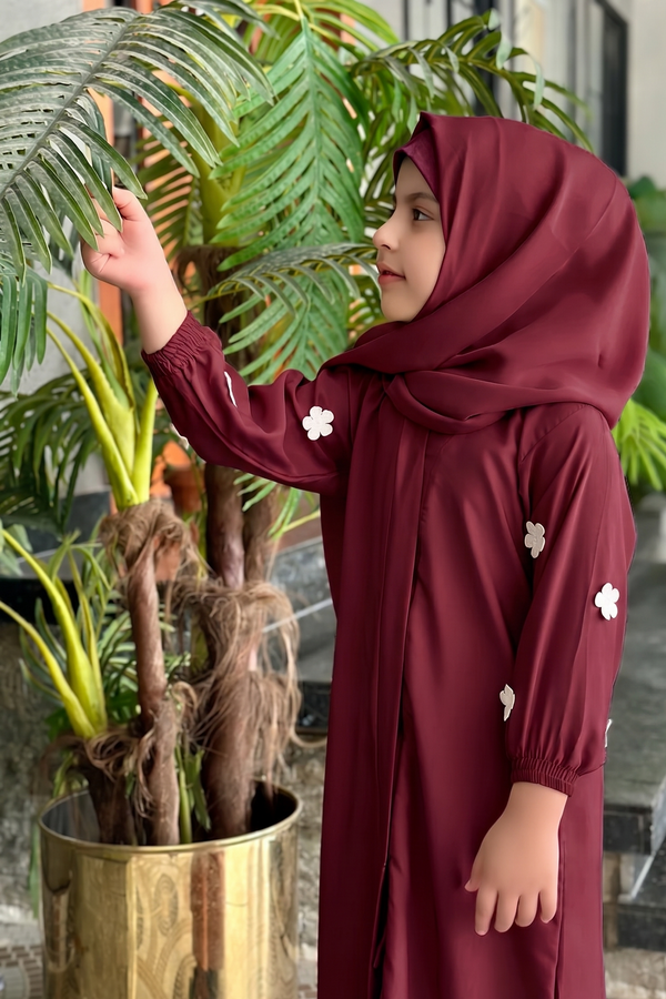 Kids Floral Abaya-192
