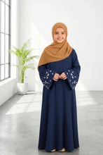 Leaf sleeves embroidery kids Abaya