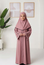 Black Abaya with Pink Trim