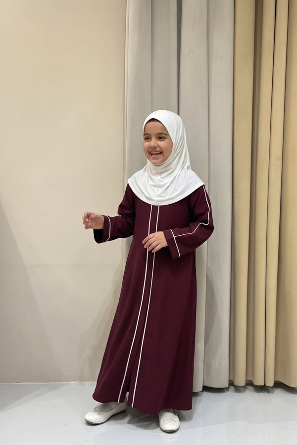 kids basic piping abaya
