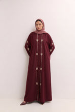Embroidered Maroon Abaya