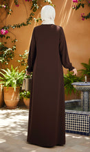 chocolate brown women platted abaya