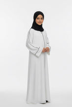 kids White Grace piping abaya